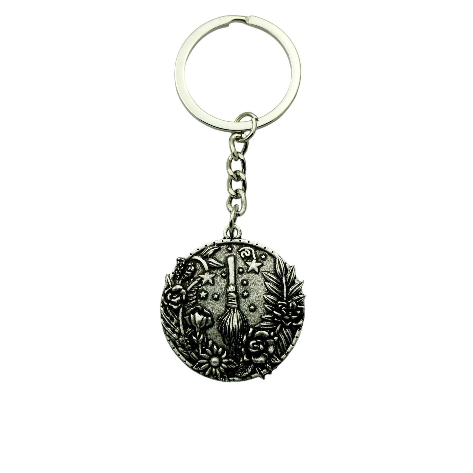 Wholesale sy Magic Witch Broom Keychain Vintage Pendant Keyring